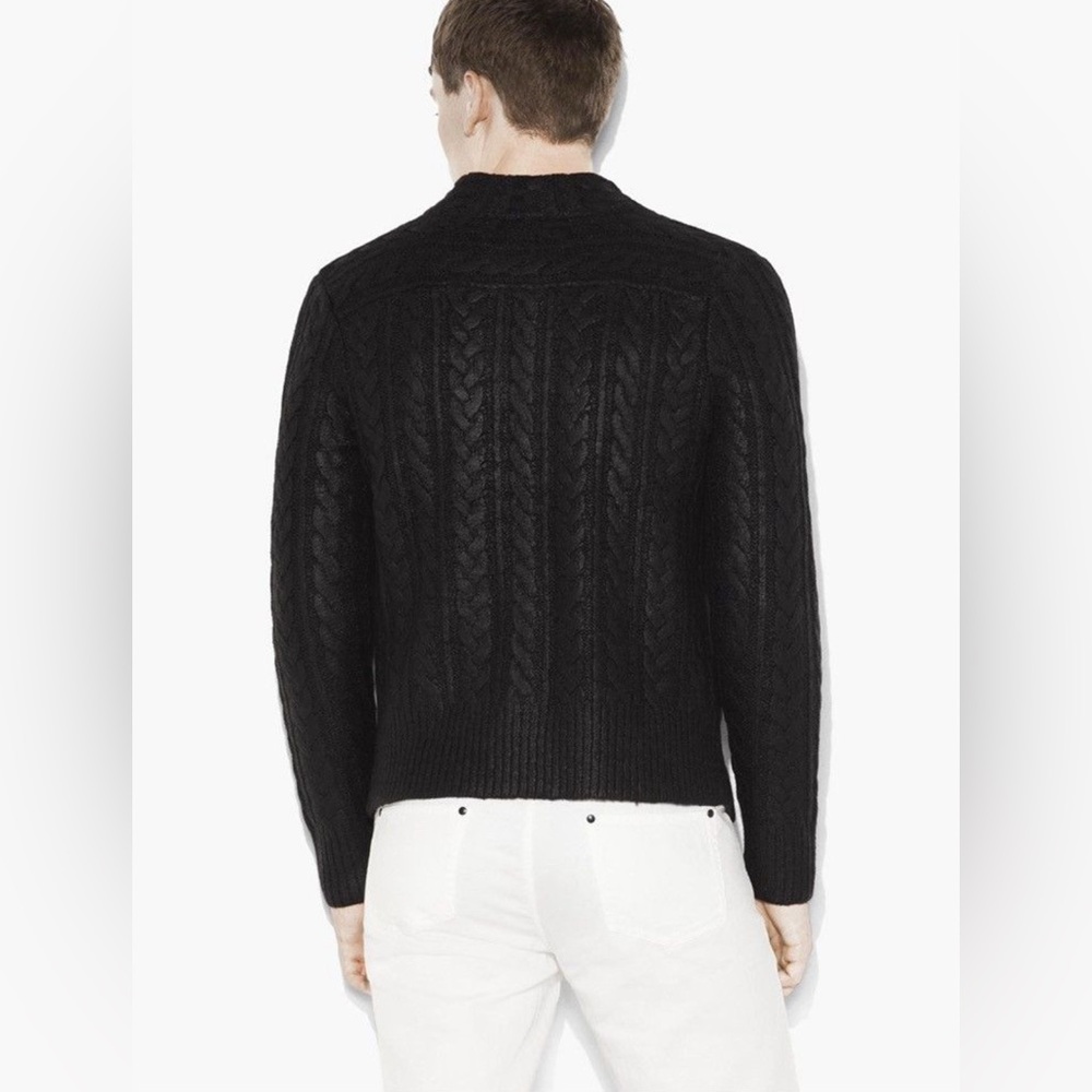 John Varvatos Collection Foil Cable knit sweater Size medium - Picture 9 of 15